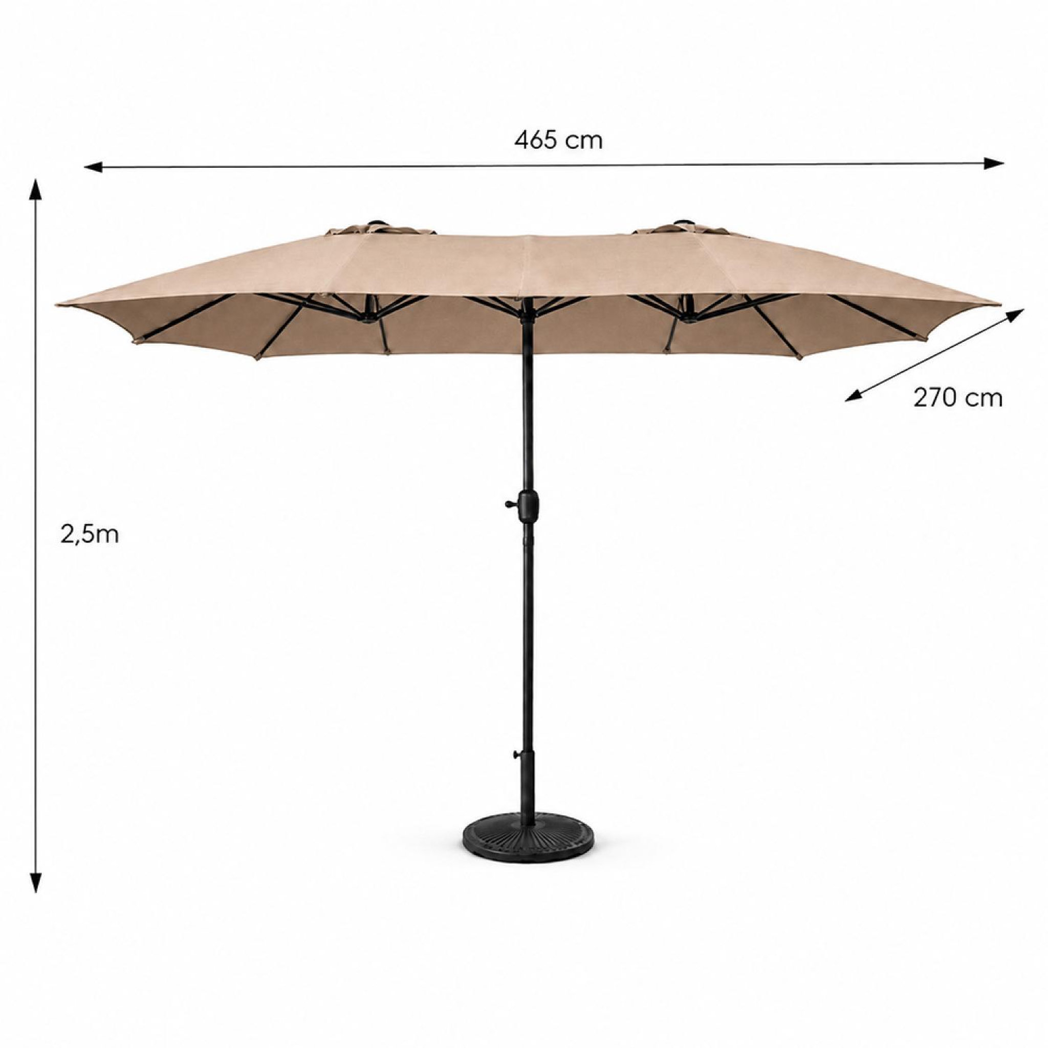 Voir la diapositive 3 : CONCEPT USINE Parasol rectangulaire double 27x46m taupe venice