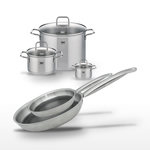 ELO Lot de 3 Faitouts Elo Relief Solution 12/20/26cm et 2 Poêles 24/28cm