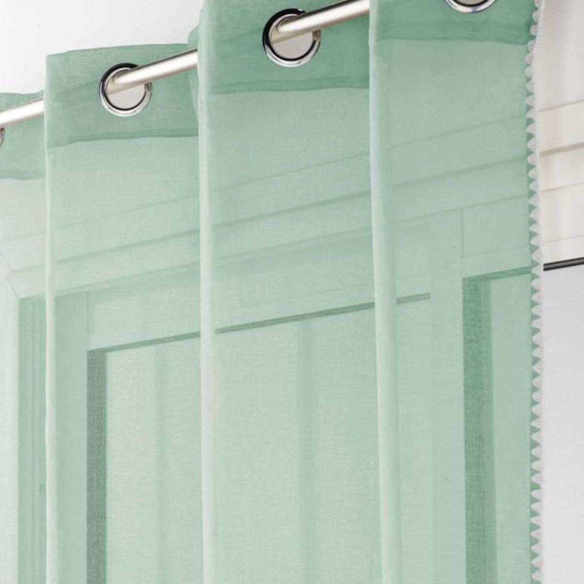 Paris Prix Rideau Voilage à Œillets  Fantaisie Louise  140x240cm Sauge