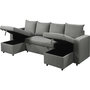 Voir la diapositive 4 : Habitat et Jardin Canapé d'angle panoramique convertible en tissu  Victor  - 4 places - Gris