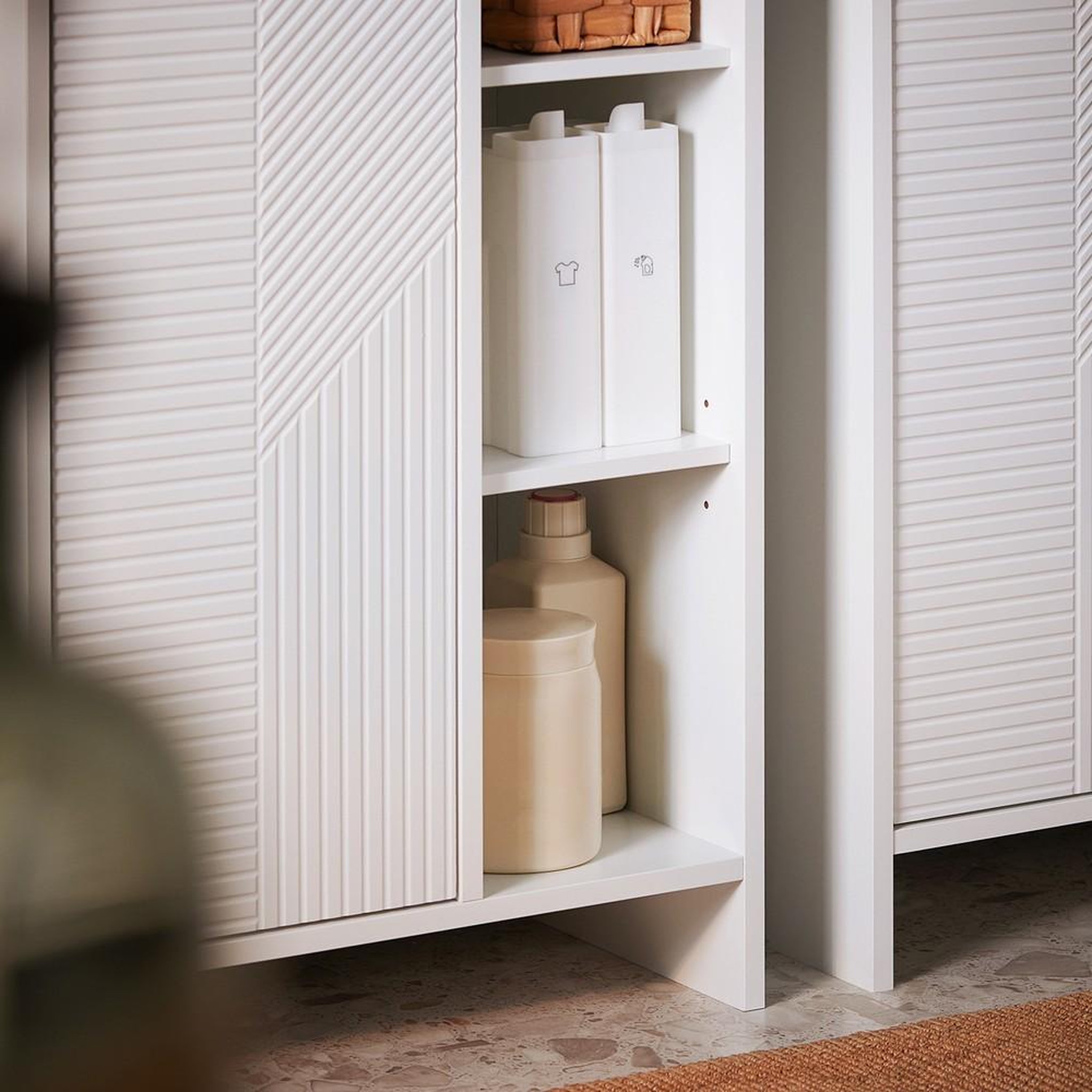 Voir la diapositive 5 : SOBUY SoBuy - Meuble De Buanderie à une porte - Blanc - 50x30x86cm - Moderne - BZR156-W