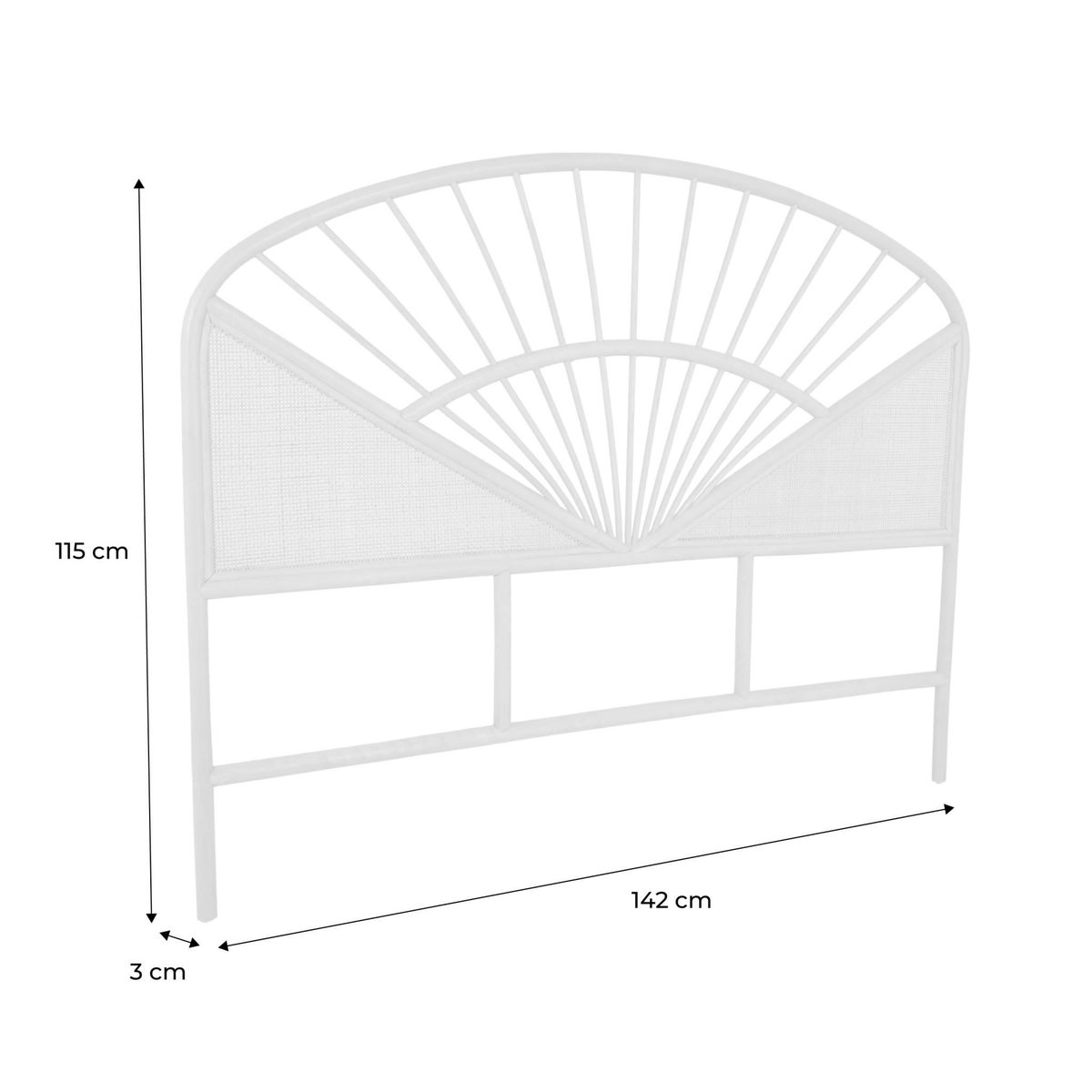 SWEEEK Tête de lit en rotin naturel et cannage, bois clair, bohème