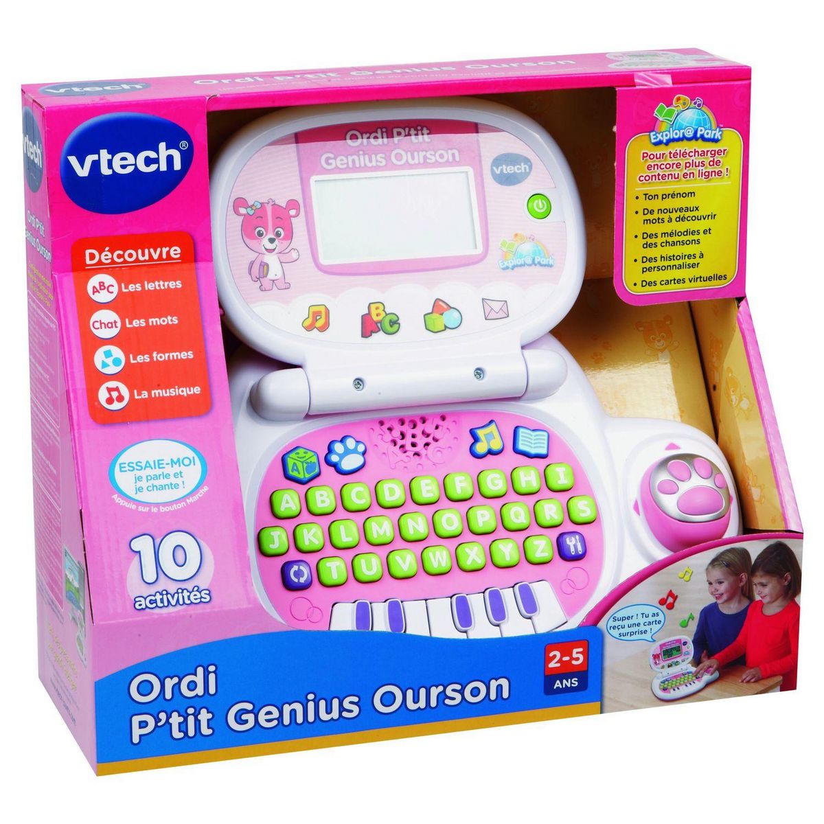 VTECH Ordi P'tit Genius ourson rose