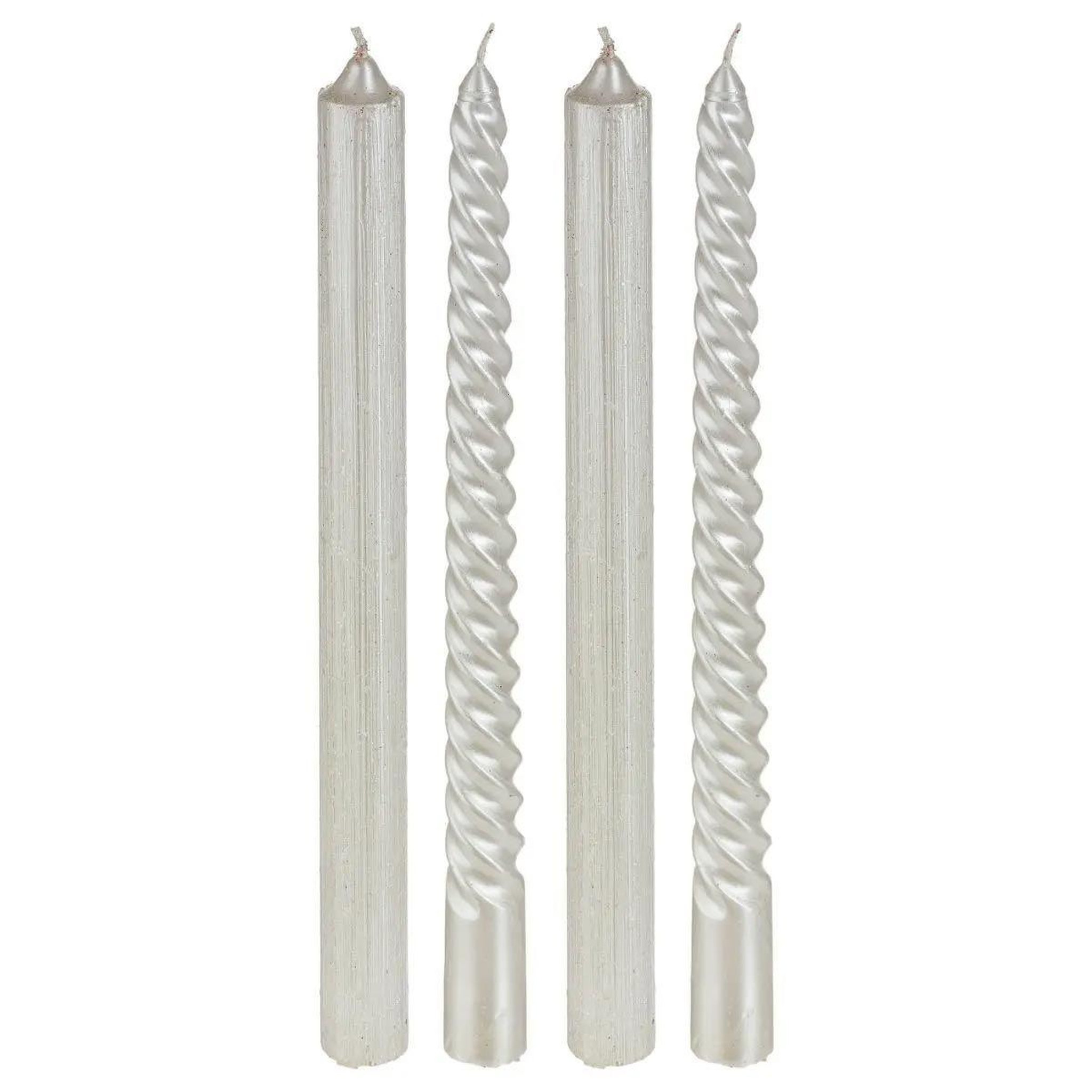 ATMOSPHERA Lot de 4 Bougies Bâton  Colorama  48g Blanc