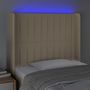 Voir la diapositive 4 : VIDAXL Tete de lit a LED Creme 103x16x118/128 cm Tissu