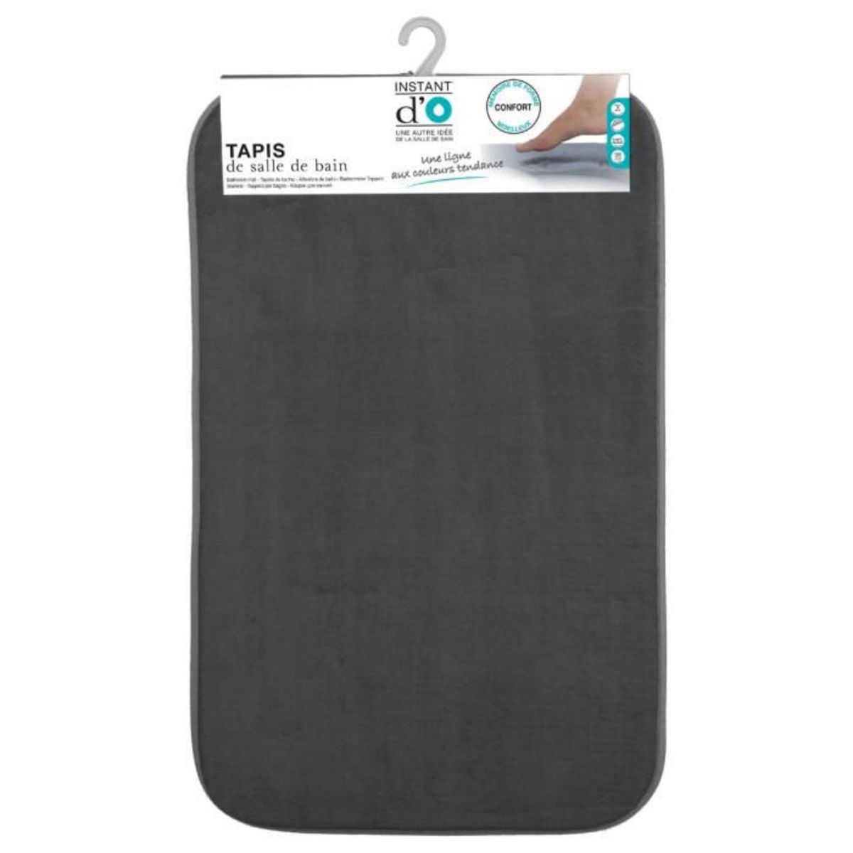 Paris Prix Tapis Salle de Bain  Mémoire de Forme  50x80cm Gris