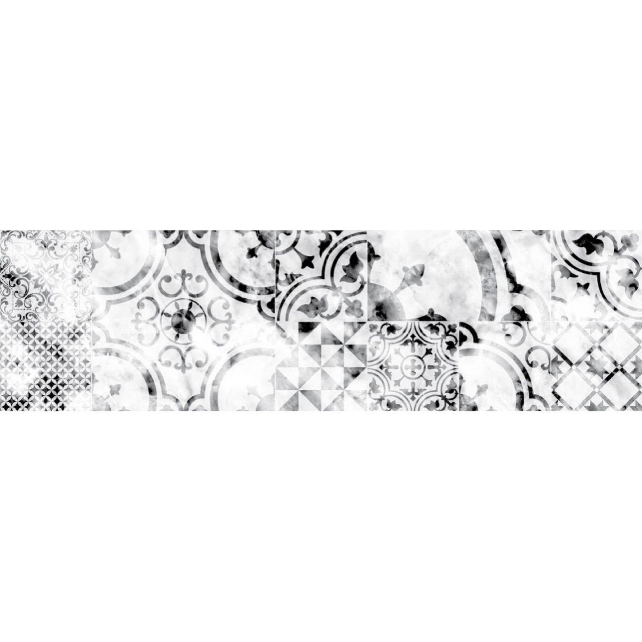 HABITABLE Crédence adhésive en alu imitation marbre - l. 20 x l. 90 cm - blanc