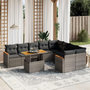 Voir la diapositive 1 : VIDAXL Salon de jardin avec coussins 10 pcs gris resine tressee