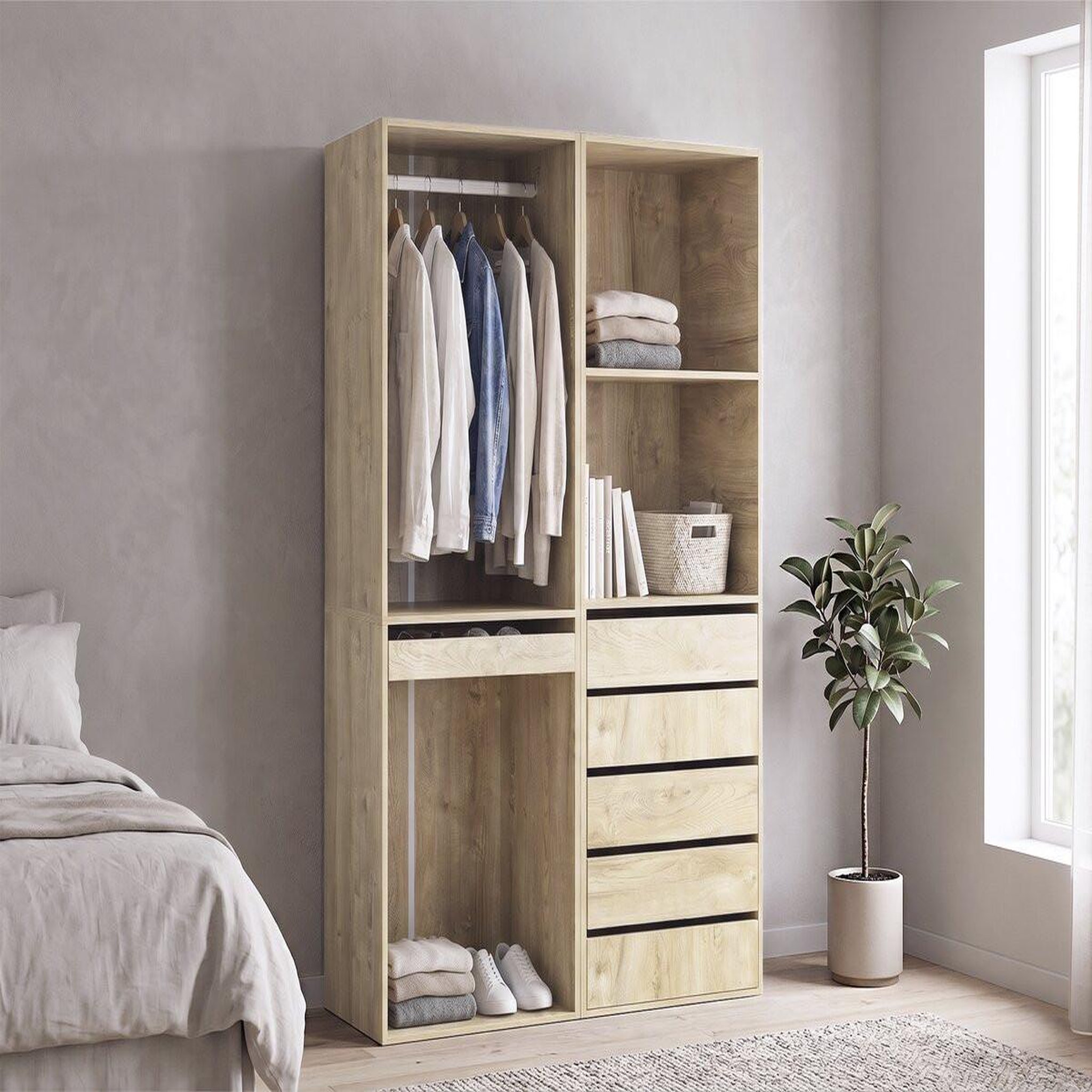 Voir la diapositive 2 : Habitat et Jardin Kit dressing   opéra   modulable - 2 éléments - beige