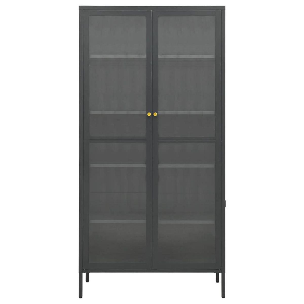 VIDAXL Vitrine d'exposition Anthracite 90x40x180 cm Acier/verre trempe