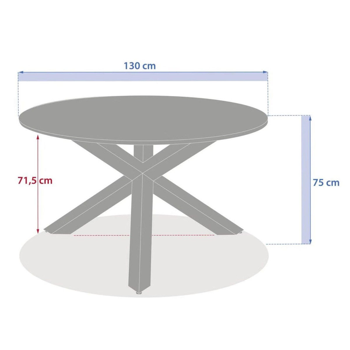 HESPERIDE Table de jardin ronde en aluminium 6 places ORYON
