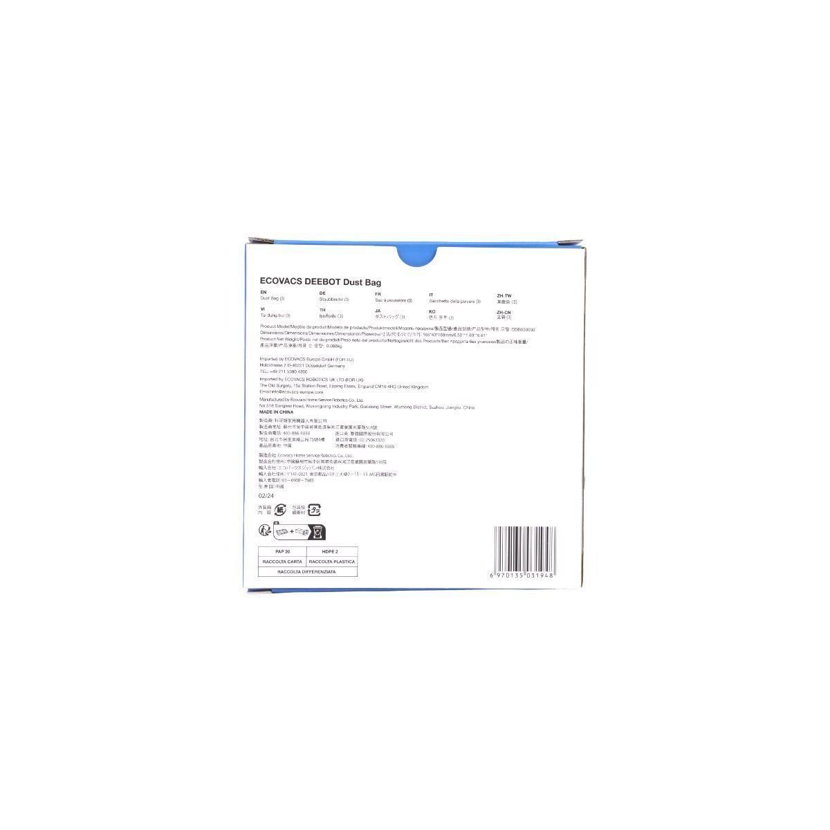 ECOVACS Sac à poussière pour Deebot T30 Pro Omni