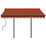 Voir la diapositive 5 : VIDAXL Auvent manuel retractable avec poteaux 3x2,5 m Orange et marron