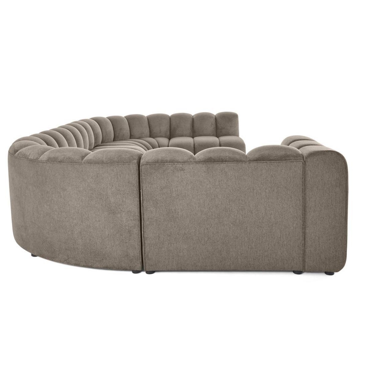 LISA DESIGN Debbie - canapé modulable panoramique d'angle droit 7 places en tissu texturé