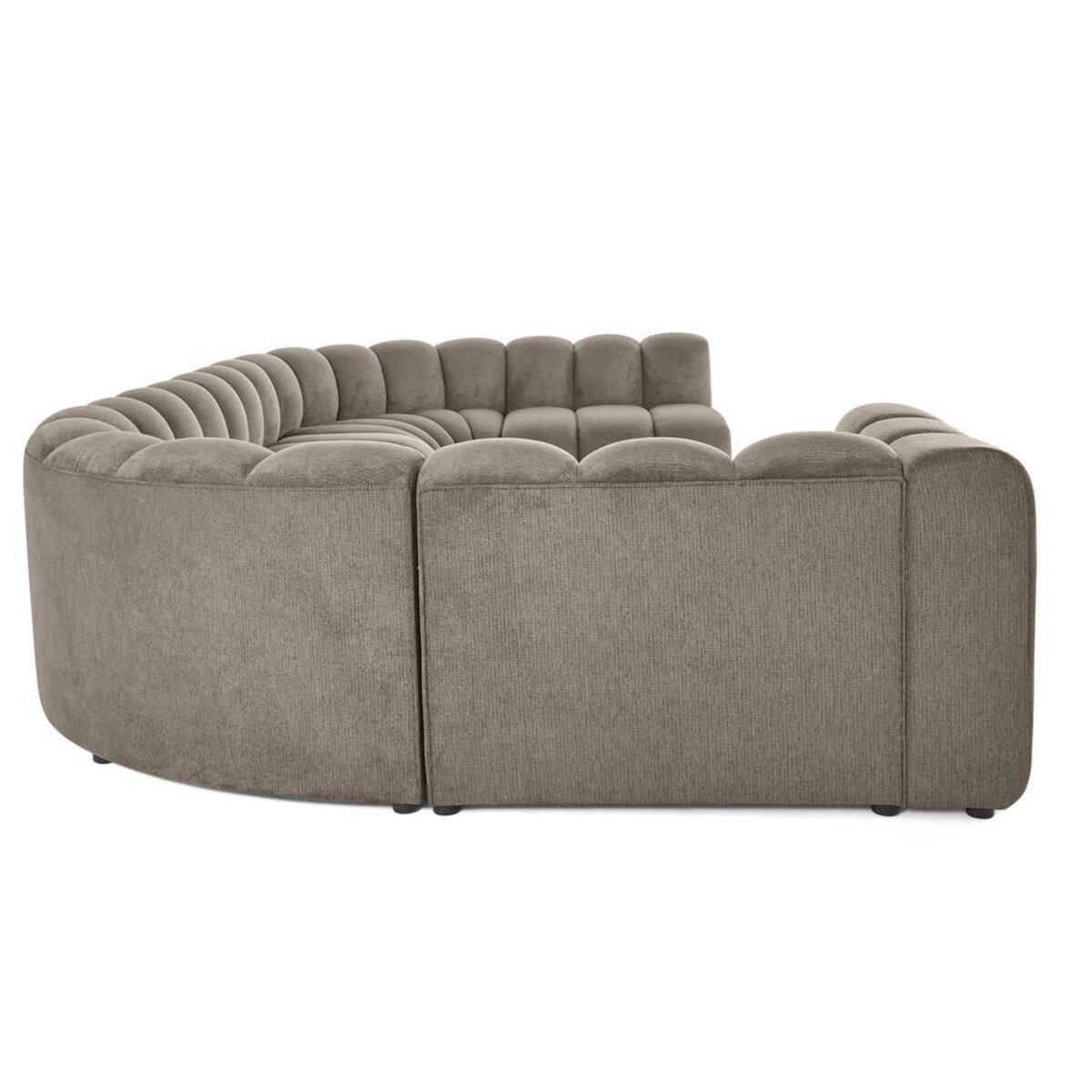 LISA DESIGN Debbie - canapé modulable panoramique d'angle droit 7 places en tissu texturé