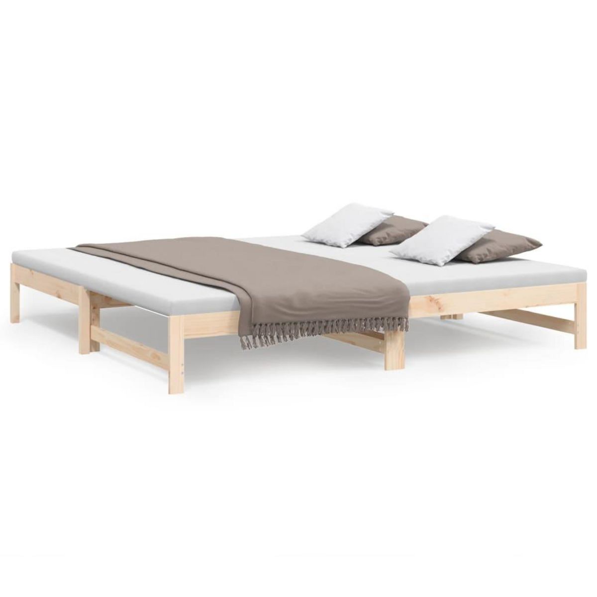 VIDAXL Lit coulissant sans matelas 2x(100x200) cm bois de pin massif