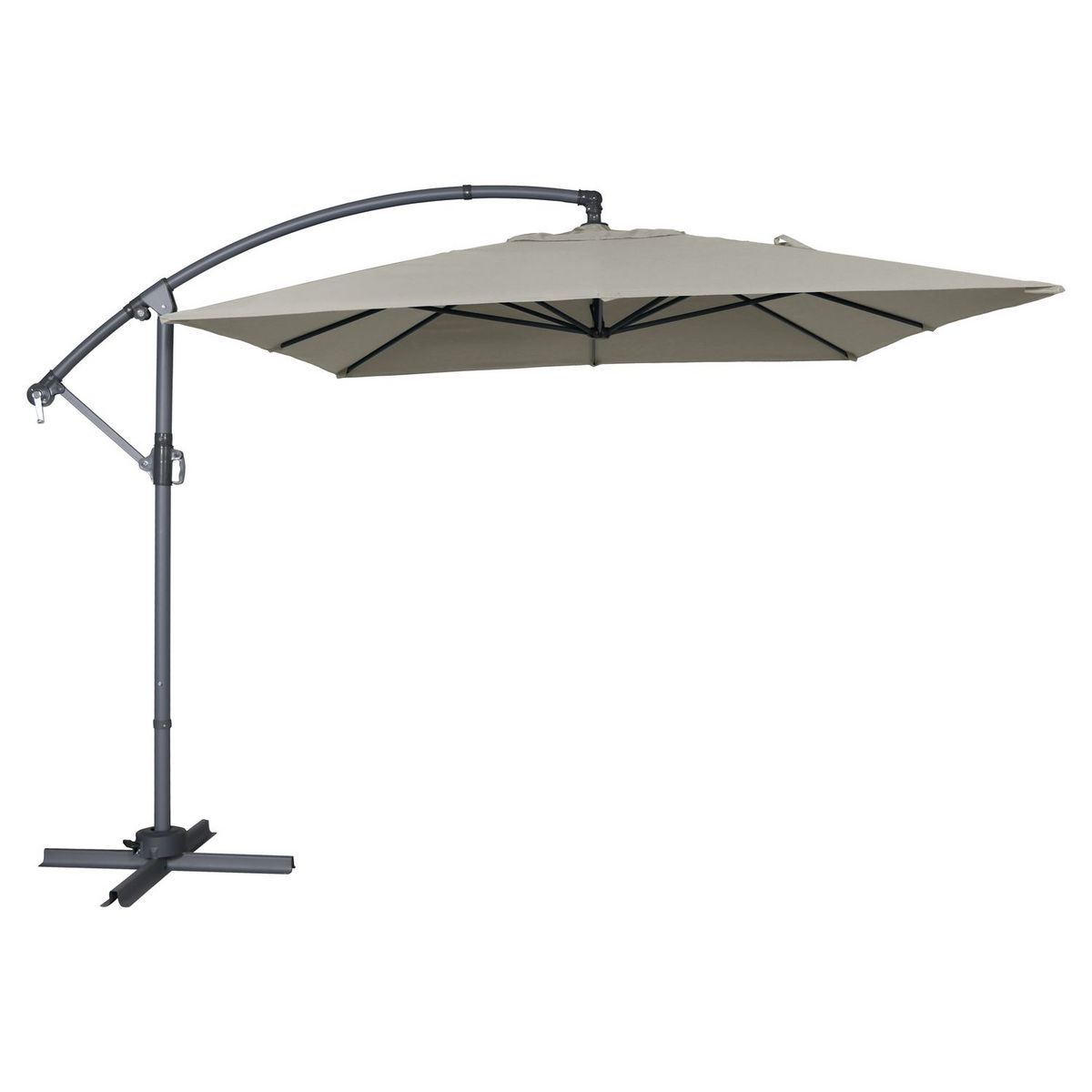GARDENSTAR Parasol déporté - Aluminium - 300x250x255cm - Marron