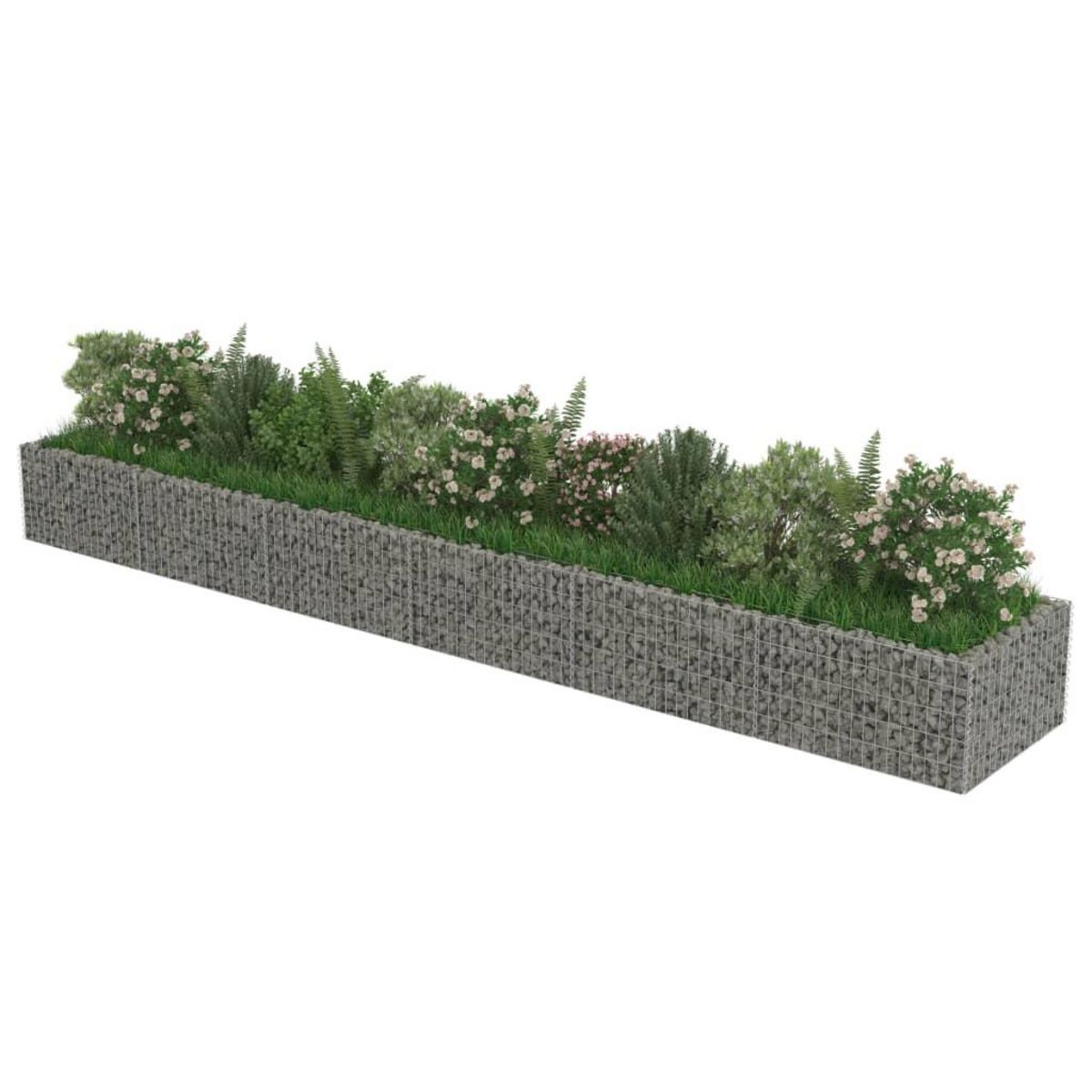 VIDAXL Lit sureleve a gabion Acier galvanise 540x90x50 cm