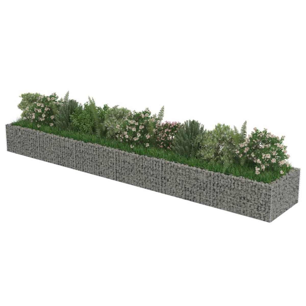 VIDAXL Lit sureleve a gabion Acier galvanise 540x90x50 cm