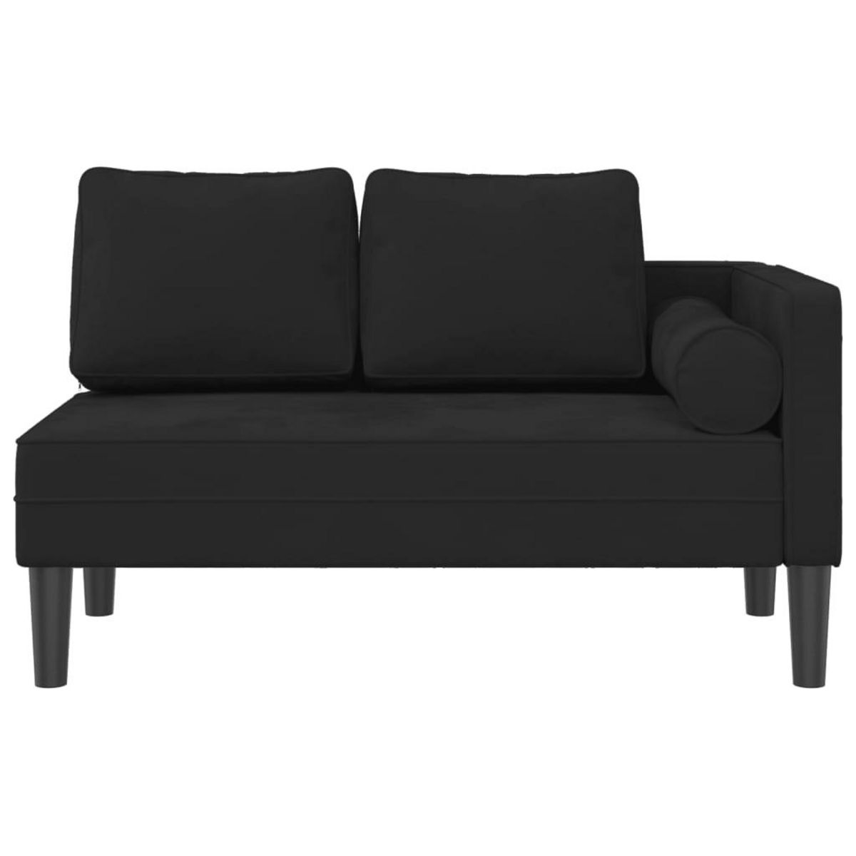 VIDAXL Chaise longue avec coussins noir velours