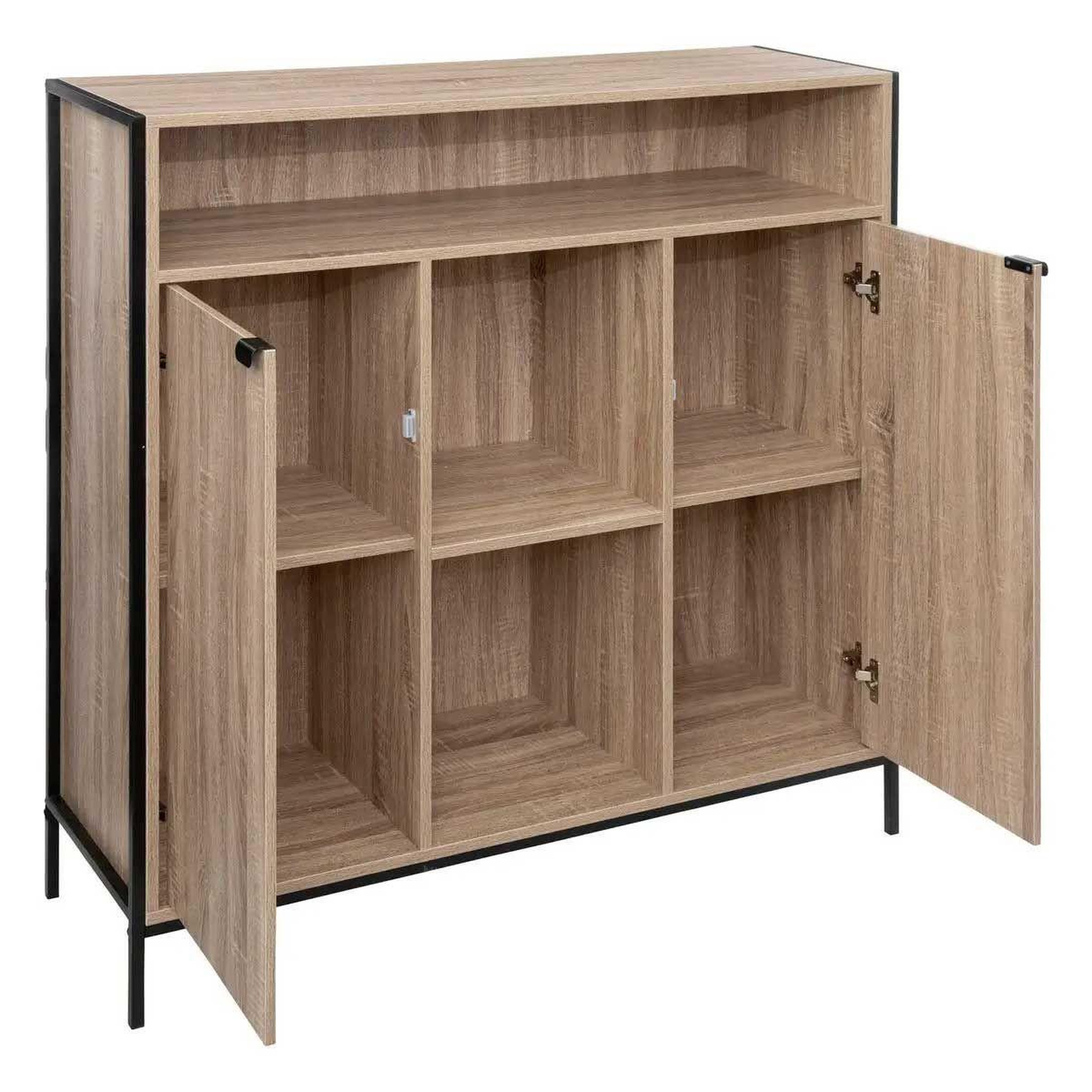 Voir la diapositive 2 : FIVE Buffet 2 portes & 6 niches  aliaj  114cm beige