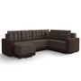 Voir la diapositive 1 : BEST MOBILIER Roger - canapé panoramique d'angle réversible 7 places convertible avec coffre en tissu