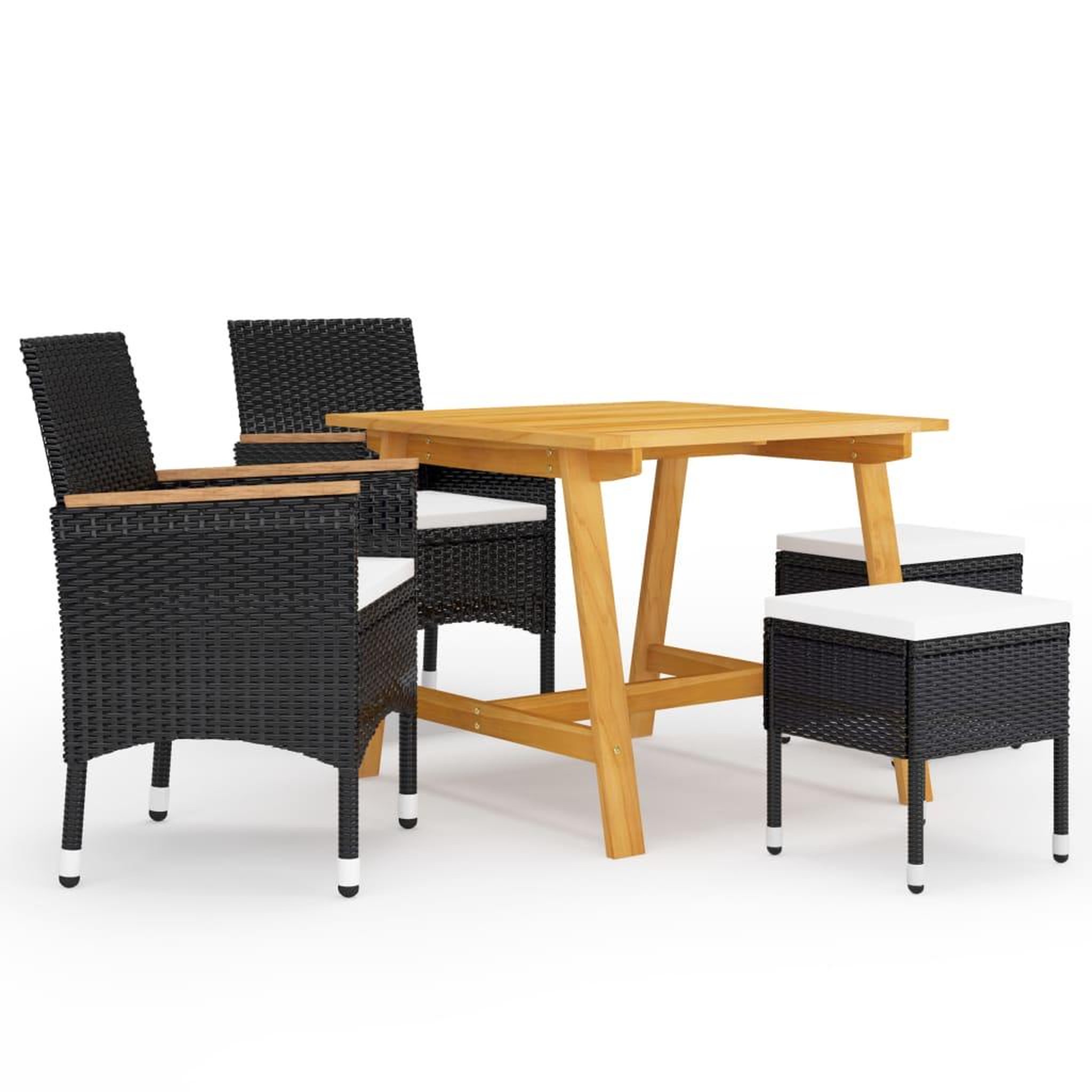 VIDAXL Ensemble a manger de jardin 5 pcs Noir