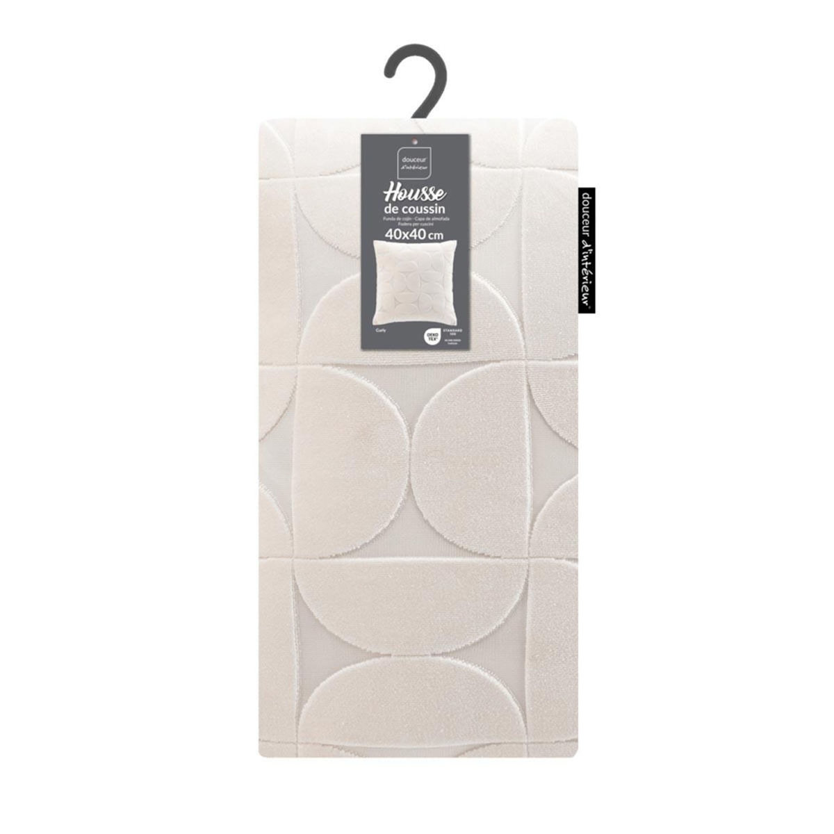Paris Prix Housse de Coussin en Velours  Curly  40x40cm Naturel