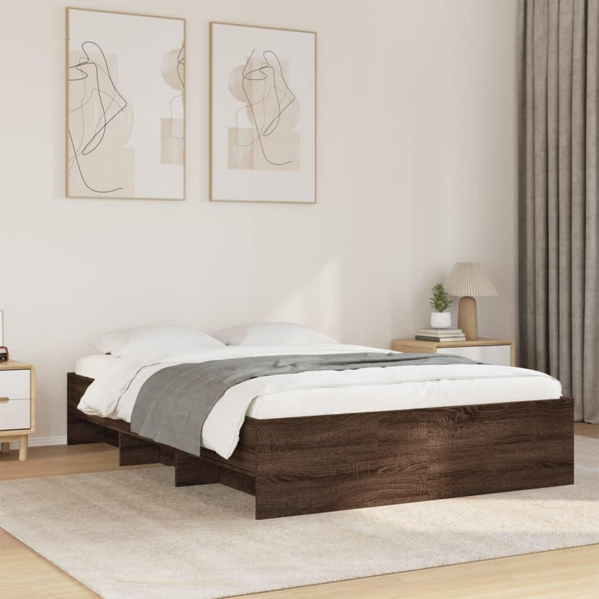 VIDAXL Cadre de lit sans matelas chene marron 120x200 cm