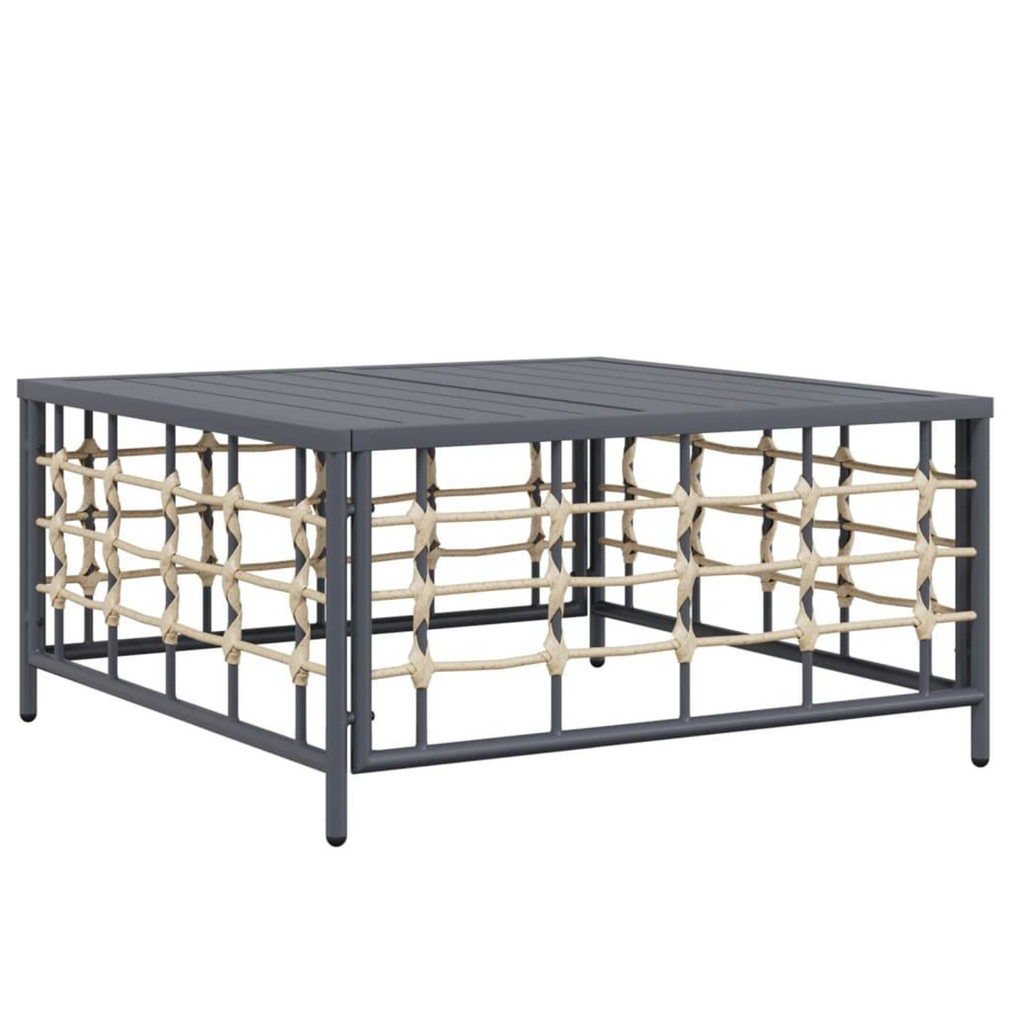 Voir la diapositive 2 : VIDAXL Table de jardin anthracite 70x70x34 cm resine tressee