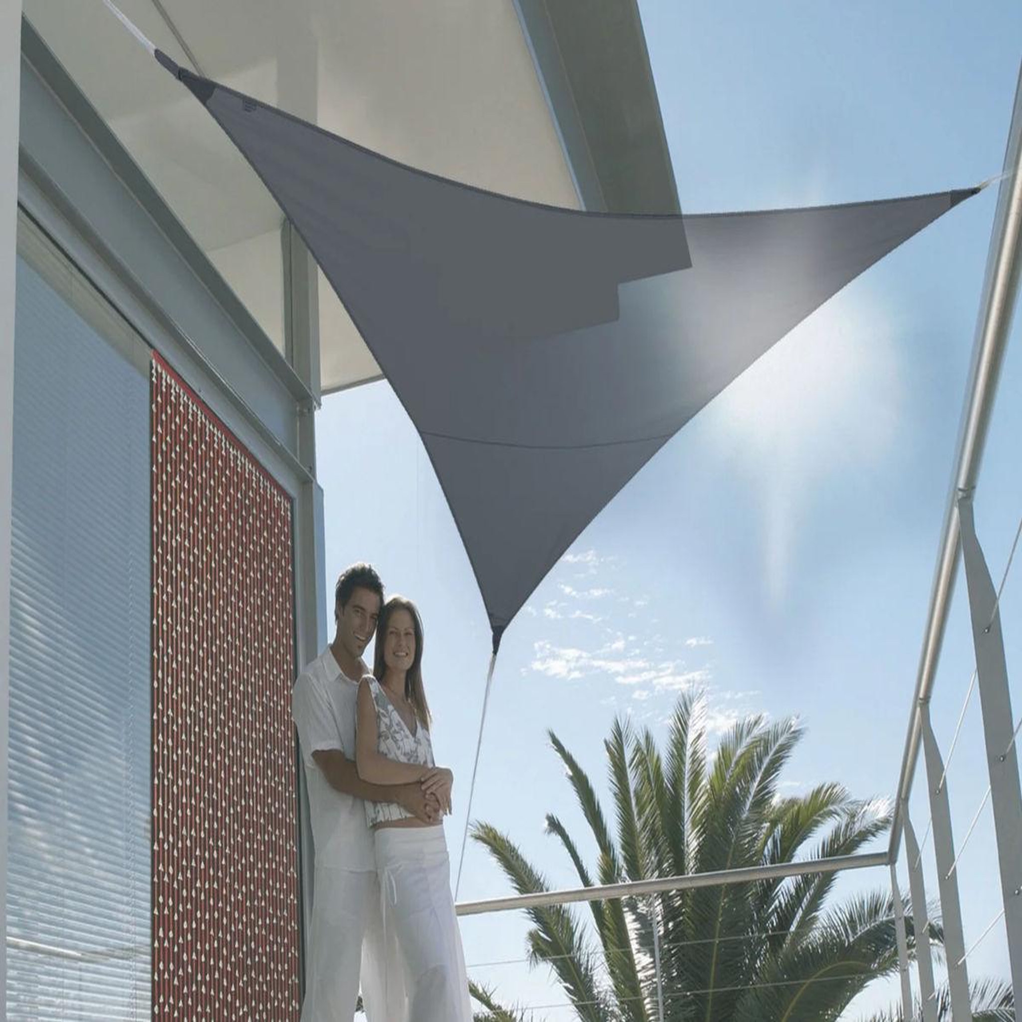 Jardiline Voile d'ombrage triangulaire serenity 5 x 5 x 5 m - ardoise - jardiline
