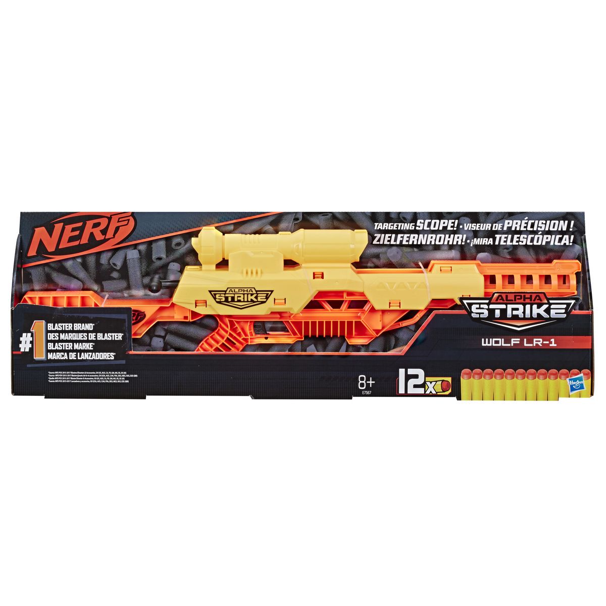 HASBRO Blaster Alpha Strike Wolf LR-1 + 12 fléchettes - Nerf