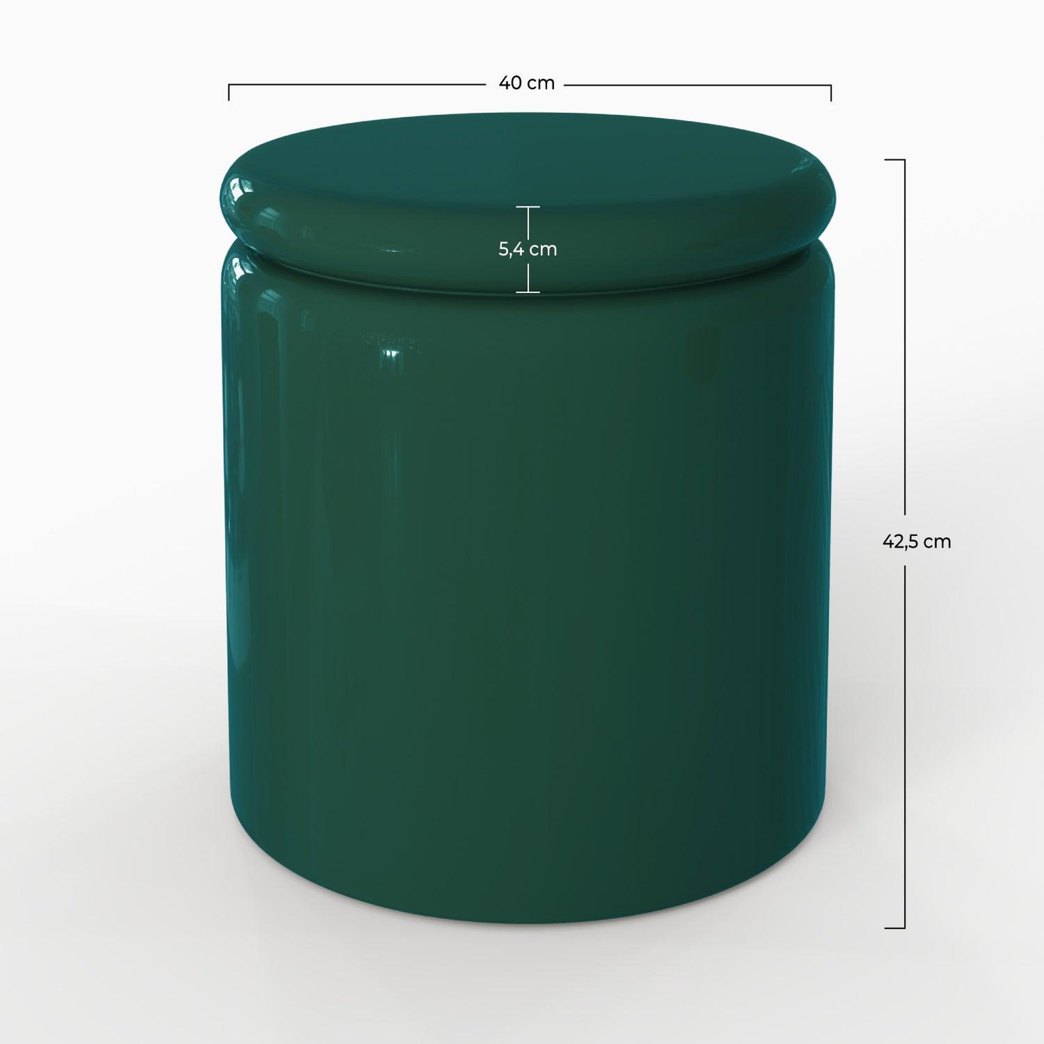 Voir la diapositive 4 : MAISON PAVANE Table d'appoint laquée vert canard en MDF, D40 cm-Oscar
