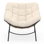 Voir la diapositive 3 : ID MARKET Fauteuil de jardin relax LOA effet rotin avec coussin écru