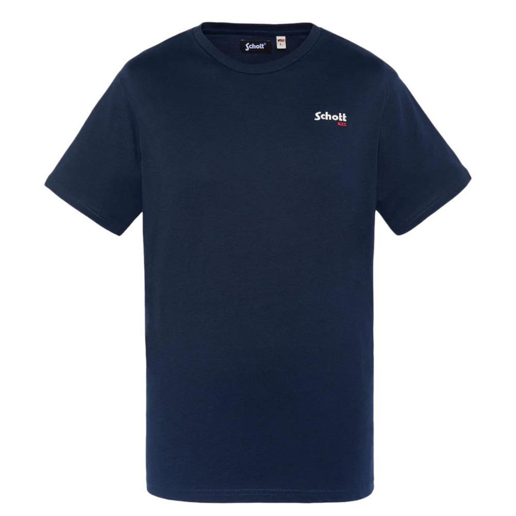 Schott T shirt brodé marine homme Schott NYC. Coloris disponibles : Bleu