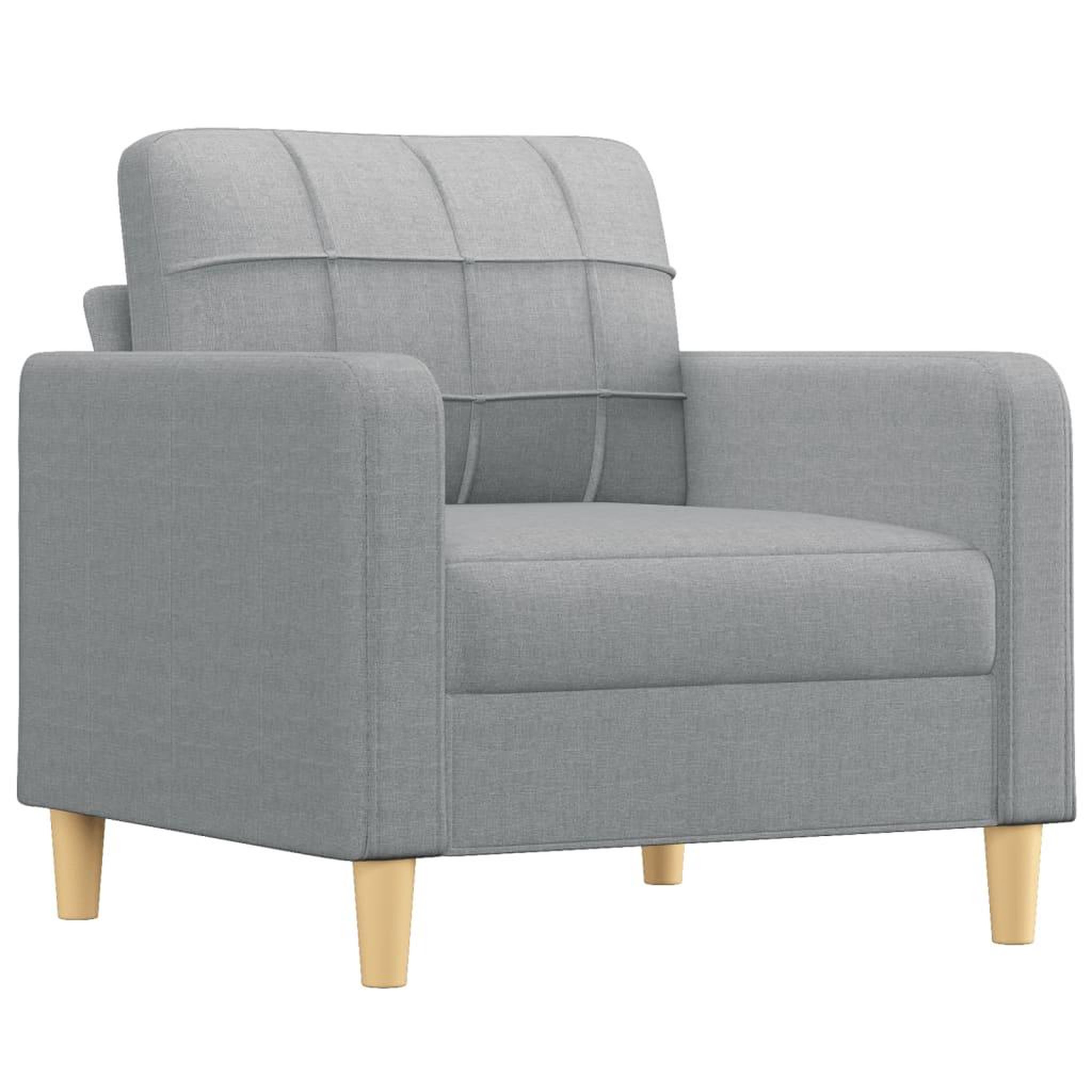 Voir la diapositive 3 : VIDAXL Ensemble de canapes 4 pcs coussins gris clair tissu