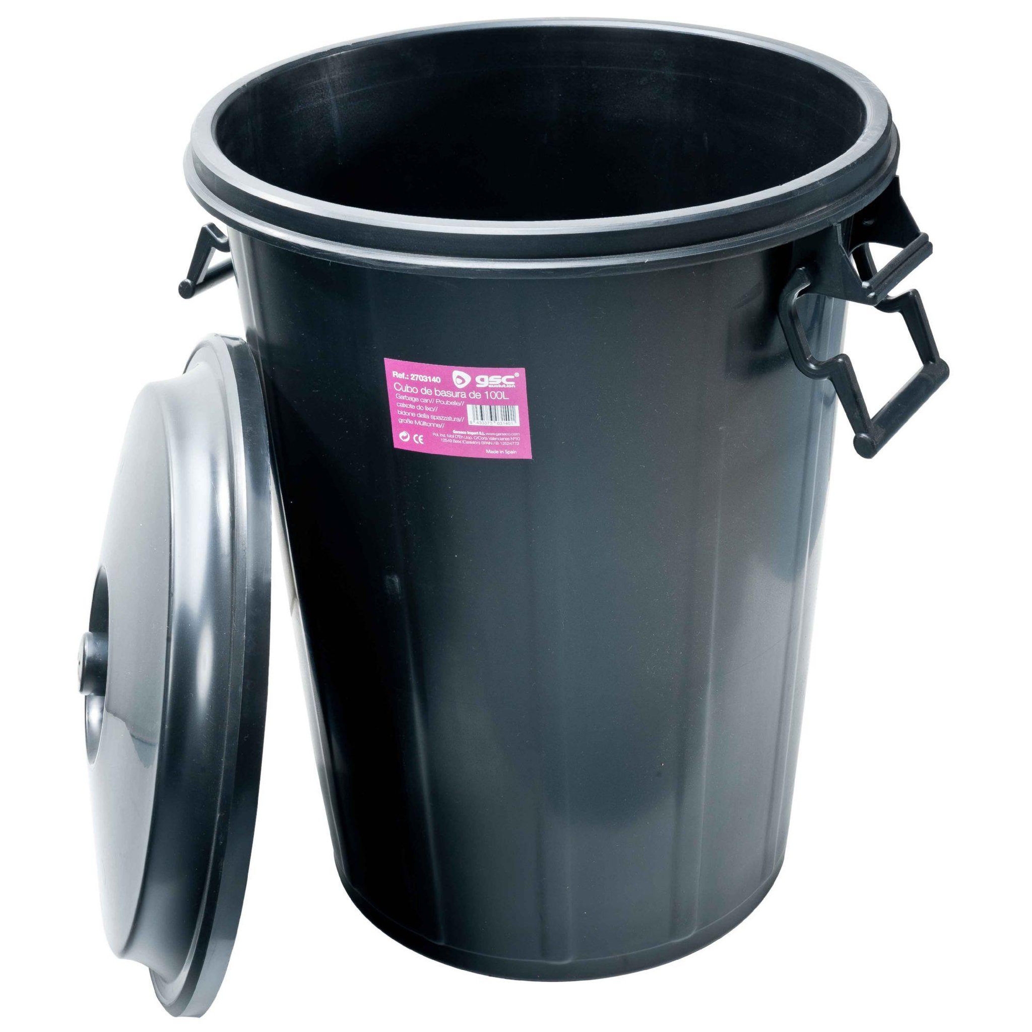 Voir la diapositive 3 : Gsc Poubelle de jardin 100l avec couvercle