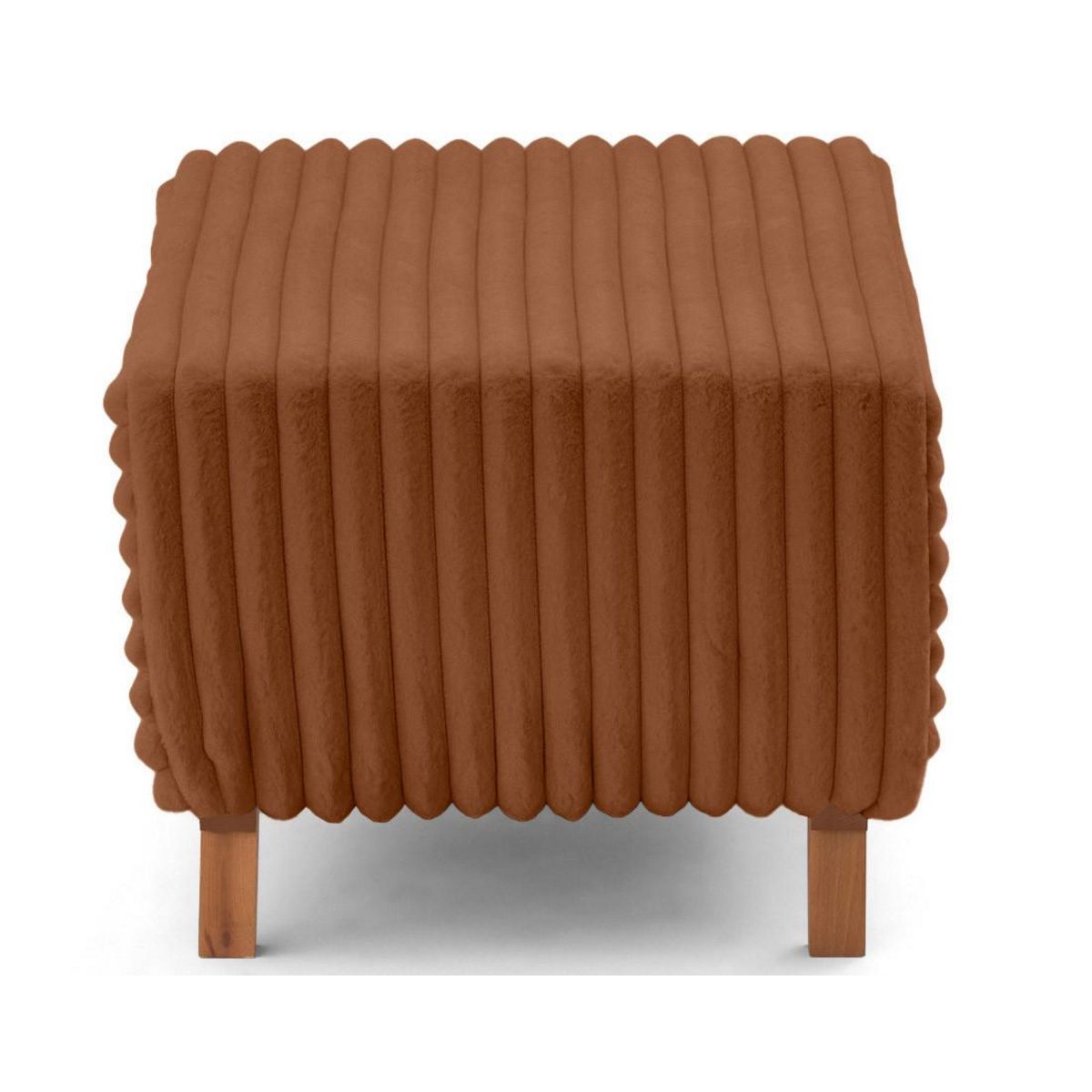 BEST MOBILIER Cristal - bout de lit - en fausse fourrure côtelée