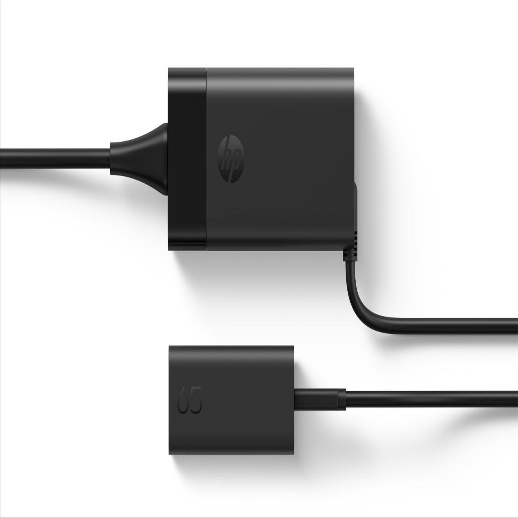 Voir la diapositive 2 : HP Chargeur secteur USB-C 65 W GaN noir avec câble 2 m