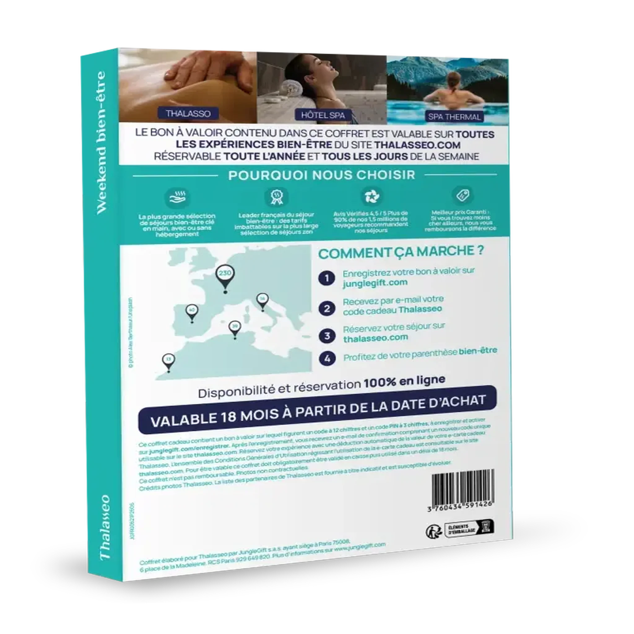 Voir la diapositive 2 : THALASSEO Coffret cadeau Thalasseo - Weekend bien-être
