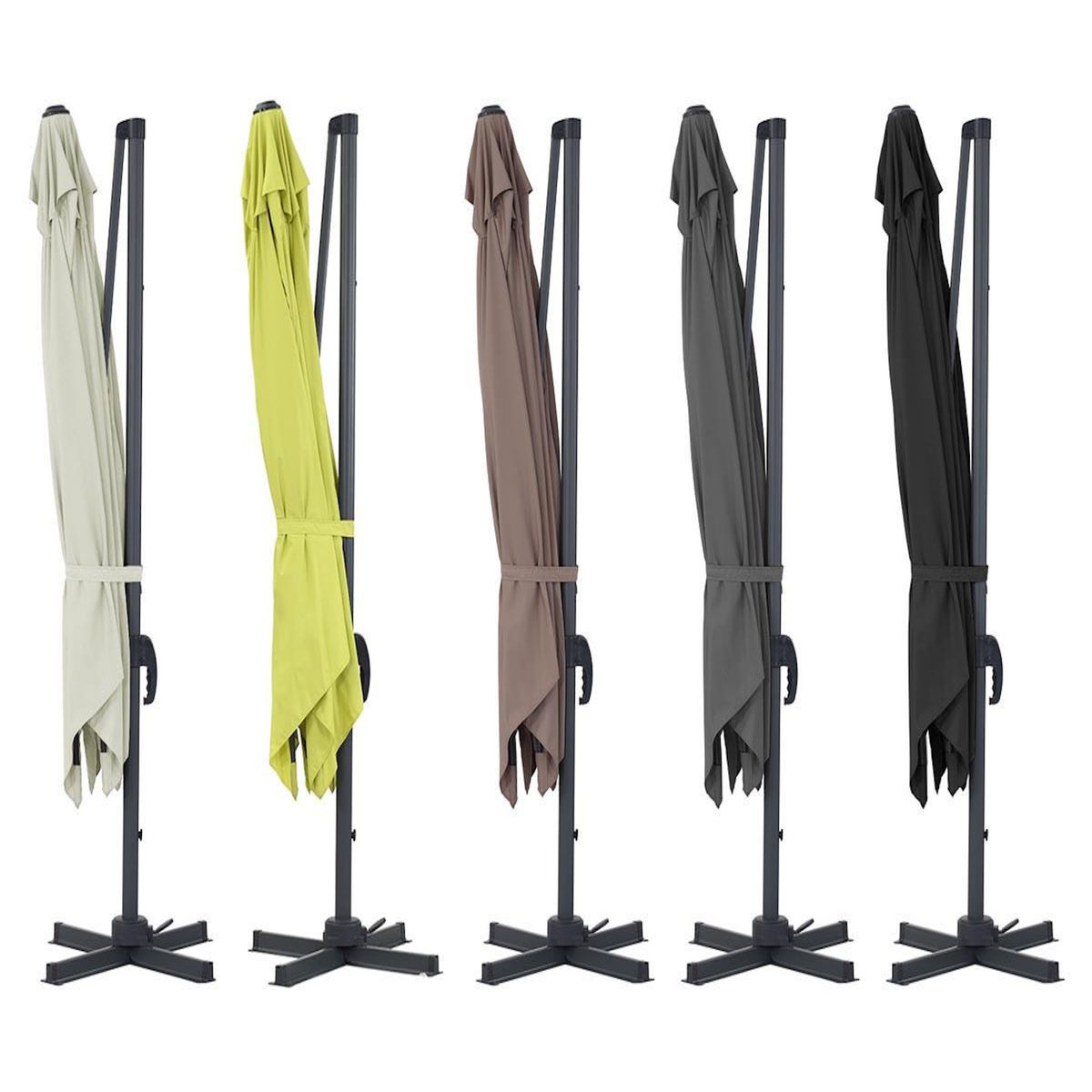 Habitat et Jardin Parasol jardin déporté alu  Sun 3  3 x 3 m - Noir