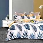 Home collection Parure housse de couette en polycoton Foliance. Coloris disponibles : Blanc