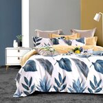 Home collection Parure housse de couette en polycoton Foliance. Coloris disponibles : Blanc