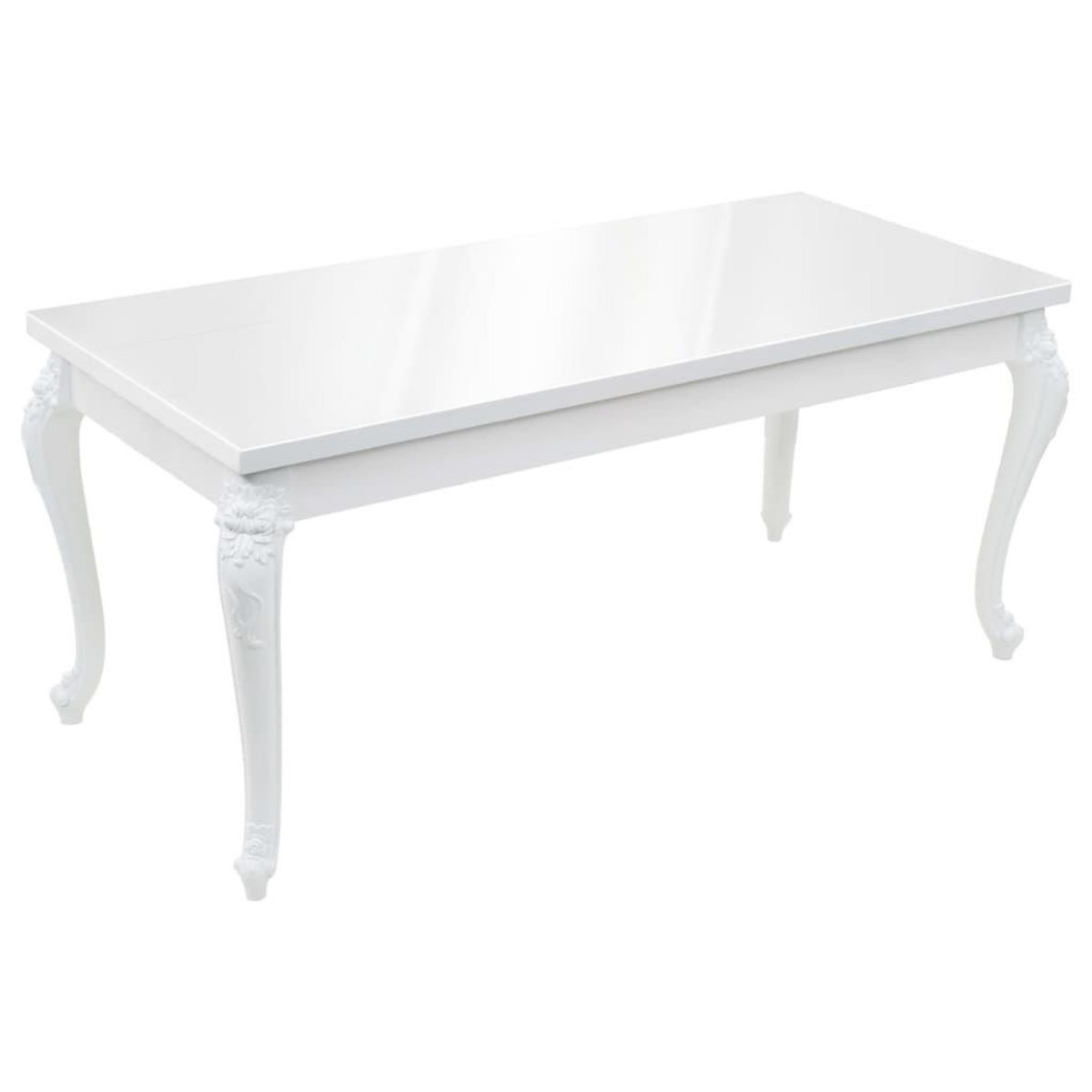 VIDAXL Table a manger 179x89x81 cm Blanc brillant