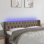 Voir la diapositive 1 : VIDAXL Tete de lit a LED Taupe 147x16x78/88 cm Tissu