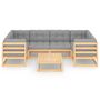 Voir la diapositive 3 : VIDAXL Salon de jardin 7 pcs avec coussins Bois de pin massif