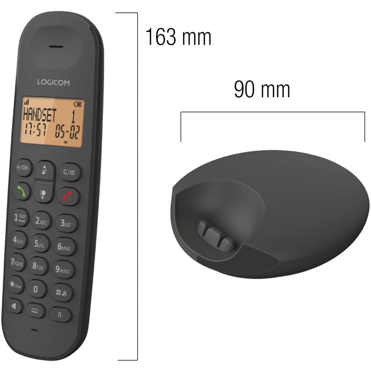 Logicom Téléphone sans fil Iloa - Solo Noir