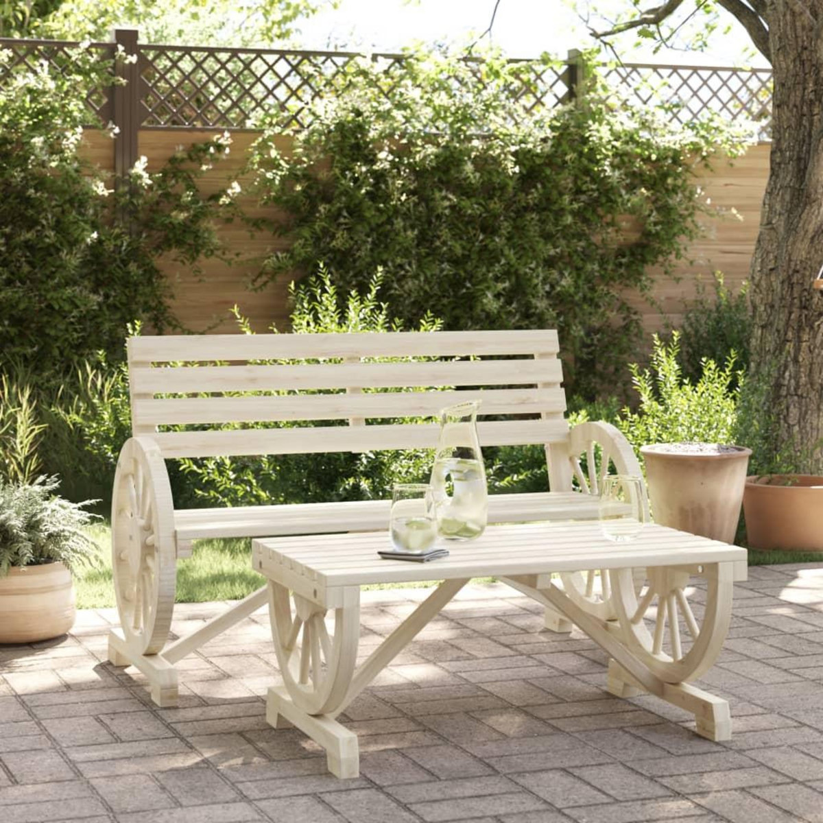 VIDAXL Salon de jardin 2 pcs bois de sapin massif
