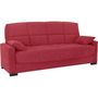 Voir la diapositive 3 : MARKET24 Clic clac 3 places MEGAN 14 - Tissu Soro rouge - Avec accoudoirs - Couchage 130x190 cm - L223 x P96 x H103 cm