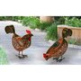 Inkazen Lot de 2 poules solaires décoratives de jardin Bronze